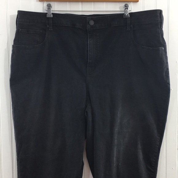 Lane Bryant High‎ RIse Girlfriend Straight Jeans Womens 26 Black Cotton Denim - Picture 2 of 11